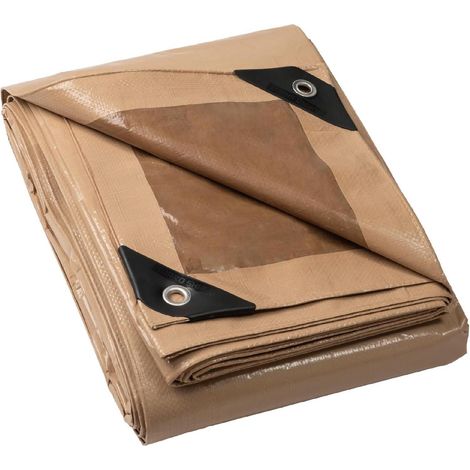 Abdeckplane 3m x 3m Wasserdicht Beige/Khaki 120g/m² GUARD SHIELD (1/5)