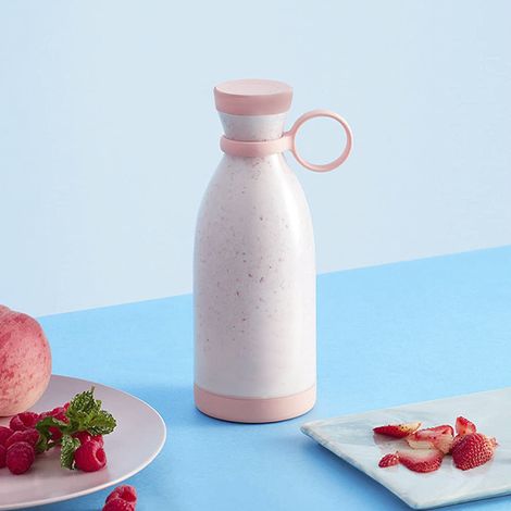 Mini bouteille de smoothie rechargeable portable pour mélangeur de jus portable Couleur: Rose
