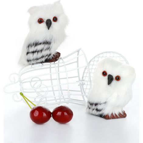 4-teiliges Set künstlicher Eulen aus Wolle, Weihnachtsdekoration, Geschenk, Baumschmuck zum Aufhängen (1/5)