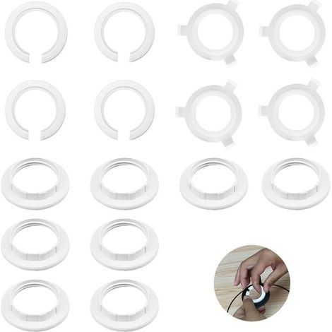 Set Anneau Réducteur Abat Jour E27 vers E14 Réducteur pour Lampe de Bureau et Plafonniers 29mm ID Blanc 16 pièces 4 pièces 8 pièces 28 8 virgule 95mm (1/4)