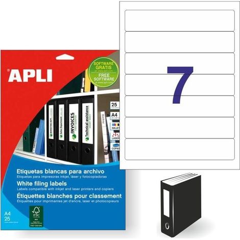 Klebeetiketten apli 01232/ 190 x 38mm/ 25 Blatt