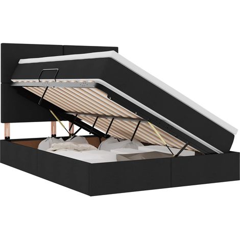 Maison Exclusive - LED-Speicherbett mit Matratze Schwarz 140 x 19