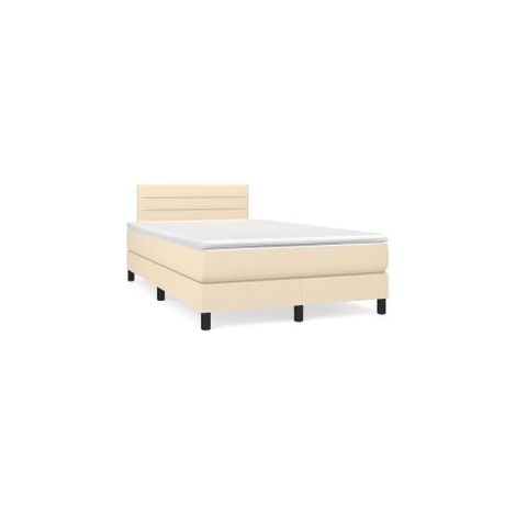 Sommier à lattes de lit avec matelas Crème 120x200 Tissu (1/5)