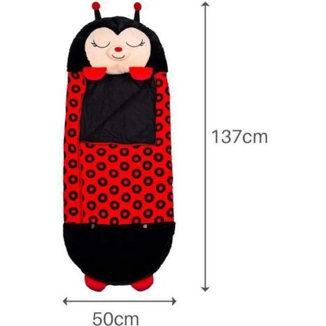 Sac De Couchage Enfant - 137 X 50 Cm - Avec Oreiller Intégré - En Coton Pur - Violet (1/4)