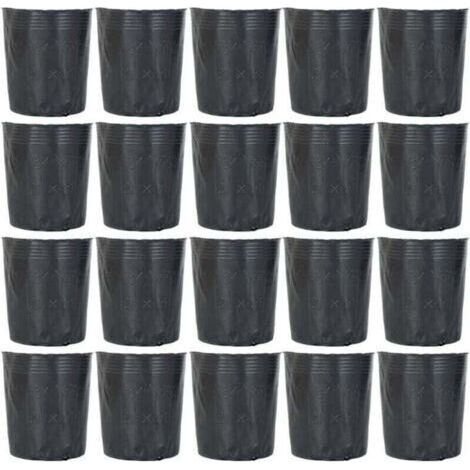 100Pcs Pots de Pépinière en Plastique Pot de Départ Dégradable Jardin Fleur Nutrition Pot Outil de Jardin pour Plantes Succulentes Boutures Semis cinq tailles