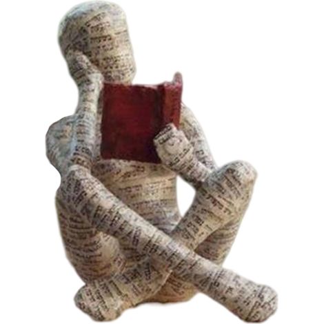 Figurine Vintage Femme Lisant - Statue Résine Décor Bibliothèque, Bureau ou Maison - Idée Cadeau Original pour Amateurs de Livres