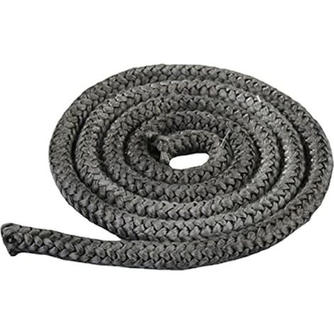 Ofendichtschnur, Länge 2,5 m Runddichtung, feuerfeste Glasfaserschnur, graphitgrau, Dichtung für Kamin-Räucherofentür, Hitzebeständig bis 550 °C (Φ: 6mm) (1/5)