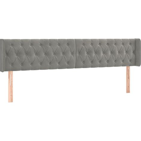 Maison Exclusive - Cabecero de terciopelo gris claro 183x16x78/88 (1/5)