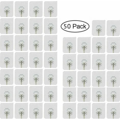 50 ganci adesivi trasparenti da parete, non è necessario forare. (1/5)