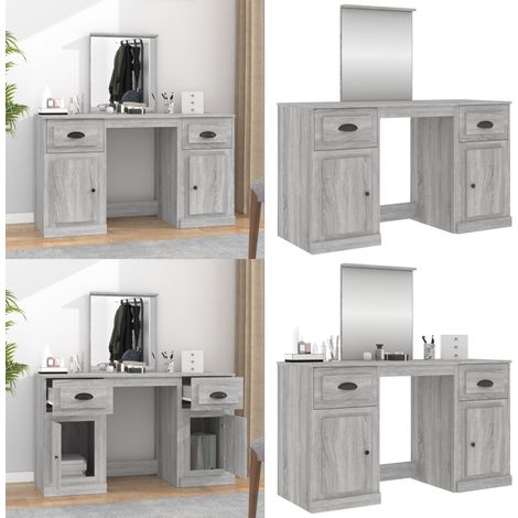 Toeletta con Specchio Grigio Sonoma 130x50x132,5 cm - Specchio per trucco - Toeletta con specchio