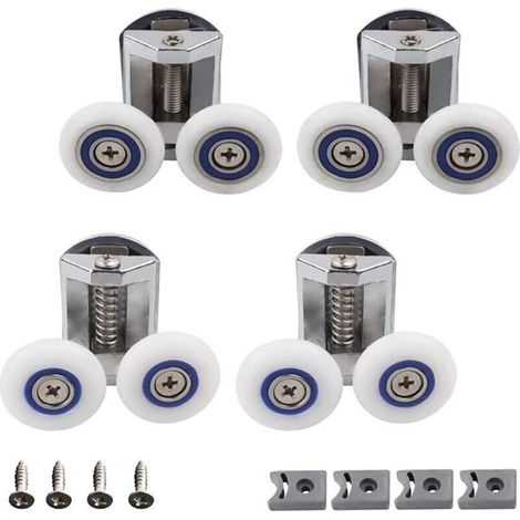 YMYNY Shower door wheel, 4-piece shower double shower door wheel, shower door roller, bathroom shower cabin roller, can be used as a replacement for casters in the family bathroom (1/4)