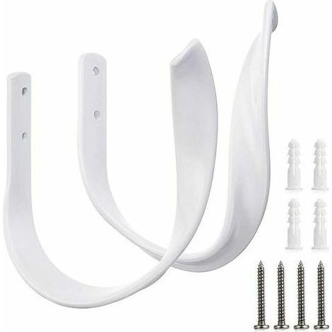 2 fermatende in lega di alluminio, abbracci per tende da parete decorativi con viti, robusti fermatende per finestrature per arredamento d'interni, bianco (1/5)