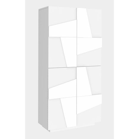 Scarpiera 4 Ante Battenti 81,2x39,2x167,6 cm Ping Bianco Lucido (1/5)