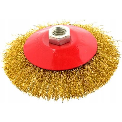 Brosse métallique rotative latérale, 125 mm, laiton, M14(60) (1/3)