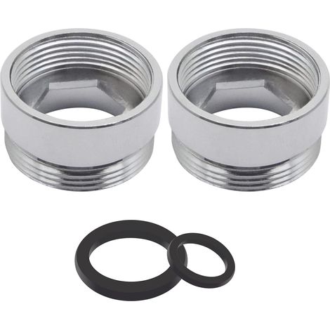 Set of 2 tap aerator adapters, 20 mm – 22 mm, threaded, water purifying filter, kitchen sink aerator adapter (1/5)