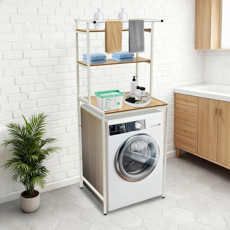 Étagère de rangement à 3 étages pour machine à laver et sèche-linge, étagère de cuisine, étagère de rangement, pour salle de bain, buanderie, balcon (1/5)