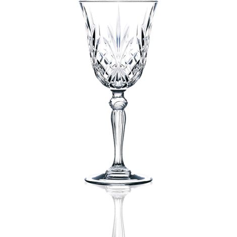 Lot de 6 verres à vin rouge en cristal 27 cl, hauteur 202 mm, collection Melodia