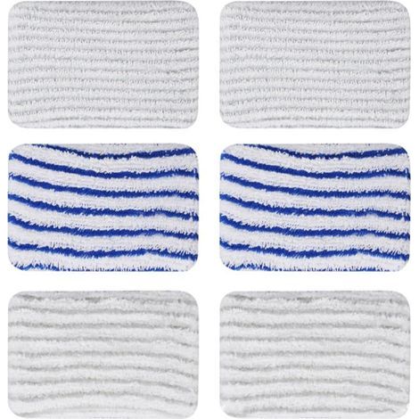 6 Pièces Clean and Steam Lingette, Clean and Steam Accessoires, Serpillere Balai Vapeur pour Rowenta Clean & Steam ZR850002 ZR005801 ZR005804 (Gris et Bleu) (1/5)