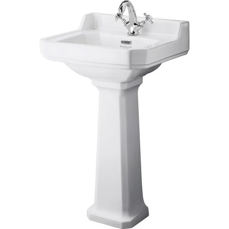 Bayswater Fitzroy Basin with Large Full Pedestal 500mm Wide 1 Tap Hole (1/4)
