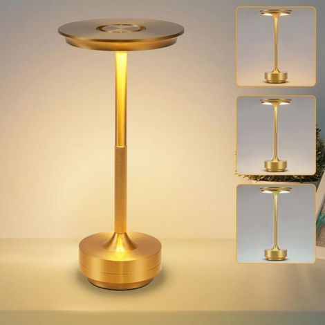 Lampe de chevet sans fil en or rose ACKERMAN – LED tactile à intensité variable, batterie rechargeable USB, idéale pour fenêtre, salon ou chambre d’enfant (1/4)