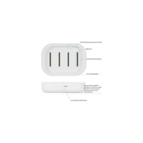 Portasapone da bagno. Drenaggio efficace. Mantiene il sapone asciutto. Portasapone facile da pulire (bianco) - Crezuo