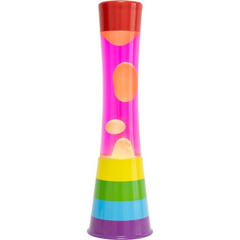 Lampe à poser en métal et verre Lave Arc en ciel / Fuchsia (1/3)