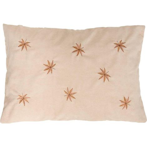 Coussin Côtelé Brodé "Automne" 38x58cm Ivoire (1/5)