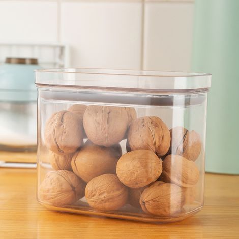 Boîte de rangement carrée en plastique alimentaire, récipient étanche pour grains, café et aliments, boîte de conservation hermétique avec couvercle, stockage pratique (1/5)
