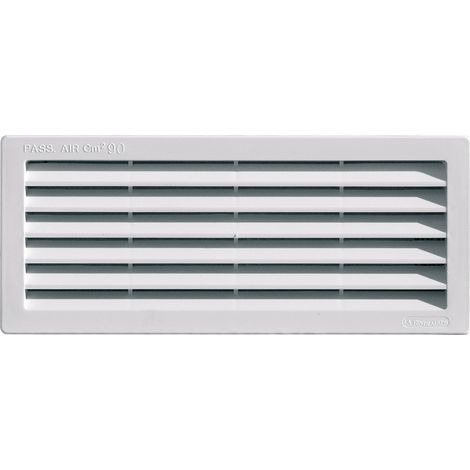 First Plast – Grille aération VMC rectangulaire PVC à encastrer 254 x 108 mm – Débit 90 cm² – Pour espaces confinés – Garantie 10 ans