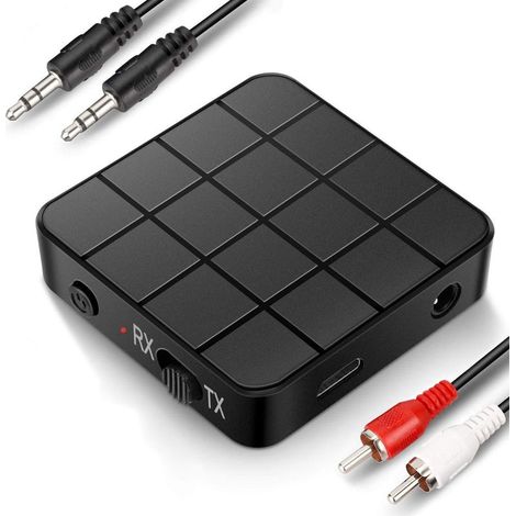 Adaptateur Bluetooth, récepteur Bluetooth 5.0, adaptateur Bluetooth 2 en 1 Mini portable RCA et 3,5 mm compatible avec son HD à faible latence pour PC, TV, smartphone, tablette (1/5)