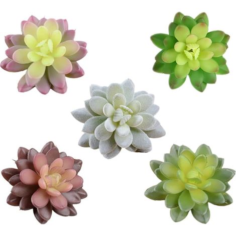 Lot de 5 Plantes Succulentes Artificielles Grandes Décorations Végétales Réalistes en Plastique Ornement pour Mariage Séance Photo et Décoration Intérieure (1/5)