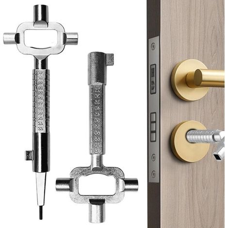 Lot de 2-pack Clé de Construction, Clef Passe Partout Construction, Cle Passe Partout de Différentes Tailles, Clé D'architecte en Alliage de Zinc, Cl (1/4)