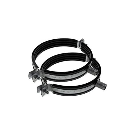 QORVA-Lot de 2 colliers de serrage pour conduits de ventilation de 100 mm, avec caoutchouc anti-bruit