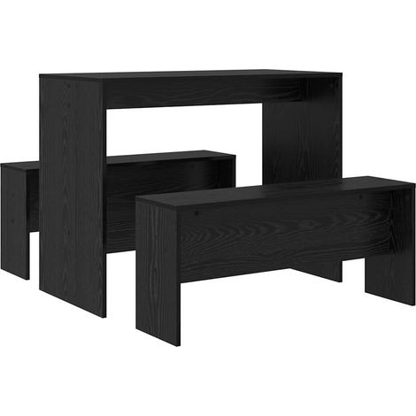 Ensemble de salle à manger 2 pcs Meubles de salle à manger Chêne noir Bois d'ingénierie