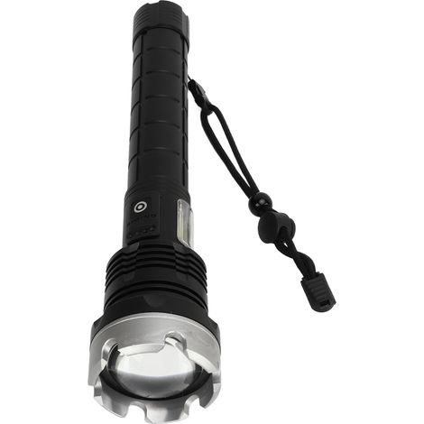 Lampe torche d'extérieur ultra-lumineuse, rechargeable par USB, zoomable, rétractable, boîtier en alliage d'aluminium, étanche, idéale pour le camping et les voyages. (1/5)