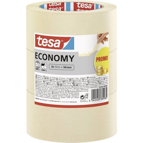 Tesa Economy nastro adesivo da mascheratura bianco 50 m x 5 cm 3 pezzi