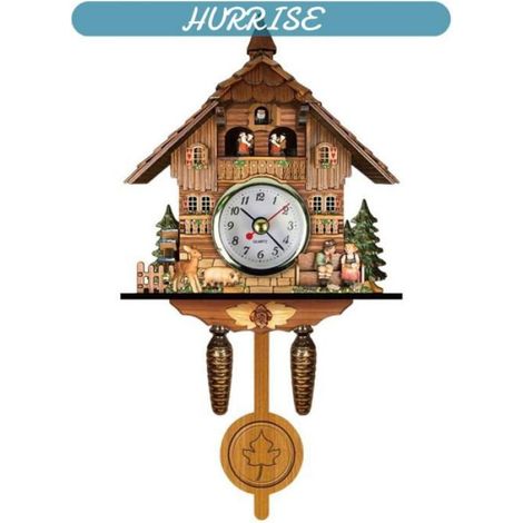 Sonew Horloge murale Wall Clock Antique Wooden Wall Clock Retro Wall Hanging Clock For Living Room jardin gazon (1/5)