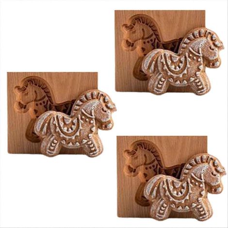 Moule à biscuits en bois, moule à biscuits en bois sculpté en 3D en forme d'animal (1/5)