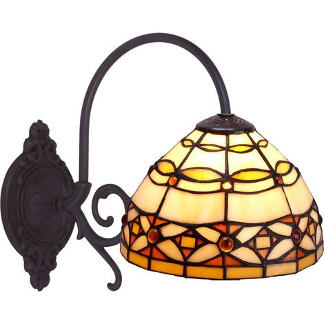 Applique Tiffany avec bras diamètre 20cm Série Ivoire