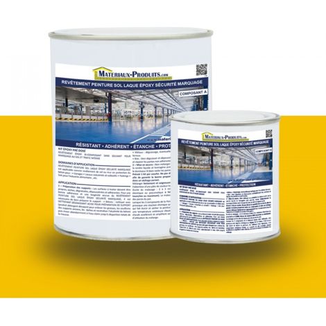 Revêtement peinture sol laque époxy sécurité marquage - 5 Kg Jaune Sécurité - MATPRO (1/5)