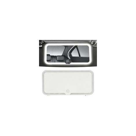 Miroir De Courtoisie Pour Pare-soleil De Voiture À LED Miroir De Maquillage Voiture Chargement USB Miroir De Maquillage De Voyage Avec 3 Modes D'éclairage Rétroviseur de Voiture de Voyage Portable