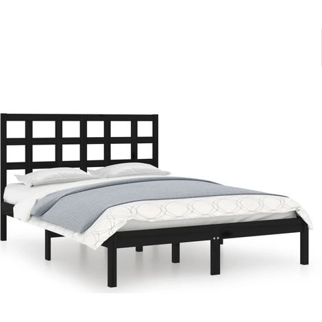 Maison Exclusive - Giroletto Nero in Legno Massello 140x190 cm