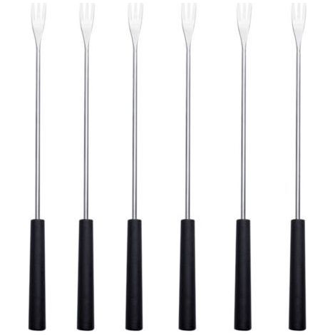 Set of 6 forks for cheese fondue(black)