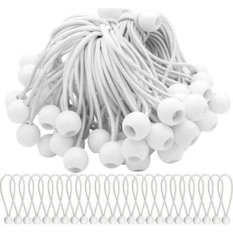 Lot de 50 Tendeur Elastique Cordons Élastiques avec Boules Sandow Elastique Boules Elastiques pour chapiteaux, tentes, bannières et bâches.. (1/4)
