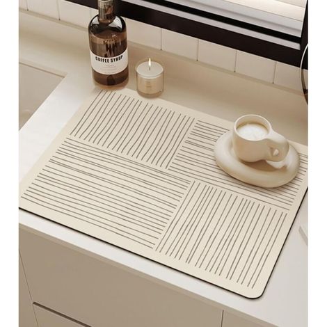 Tapis Égouttoir Vaisselle,Tapis Vaisselle Absorbant et Antidérapant,40 x 60 cm Tapis Vaisselle Absorbant,Tapis evier Cuisine Antidérapant,Tapis de Bar,Tapis Machine a Cafe pour Bar (1/4)
