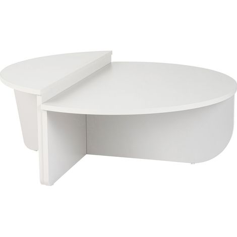 Table basse modulable ronde blanche Ø90 cm - Selma