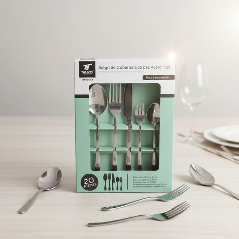 Ensemble de couverts 20 pièces en acier inoxydable  Ensemble de couverts professionnels 4 mm  Ustensiles de cuisine durables  (1/5)