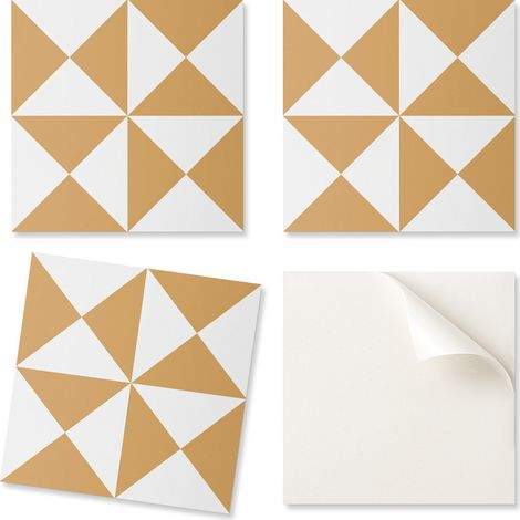 Azulejos de vinilo autoadhesivos para pared con dise帽o geom茅trico de tri谩ngulos, 20x20x20 cm.
