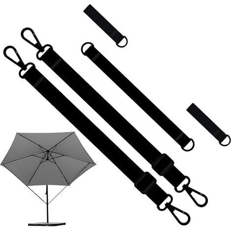 Générique Pare-vent Pour Parasol Déporté, Sangle De Fixation Pour Parasol Déporté, Sangle Réglable Résistante Aux Intempéries, Protection Contre Le Vent - Convient Pour Le Jardin Et La Terrasse (1/5)