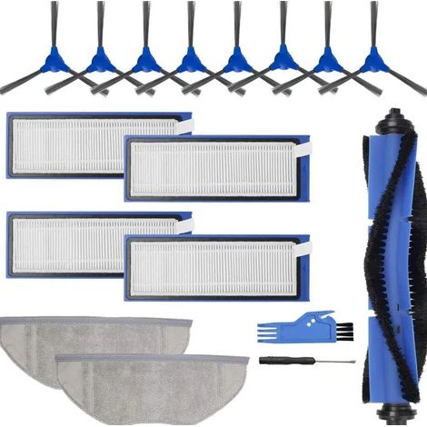 Filtre Brosse Chiffon Pièces de Rechange Ensemble d'accessoires pour Aspirateur Robot Eufy RoboVac L70 Hybrid (17 Pièces) (1/5)